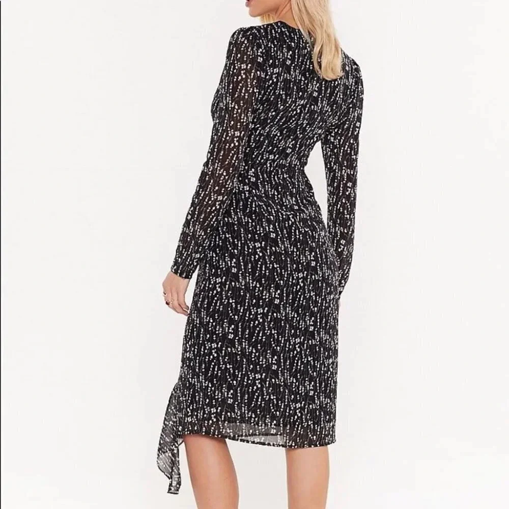 Nasty Gal Don’t Ruffle My Flowers Midi Dress NWT